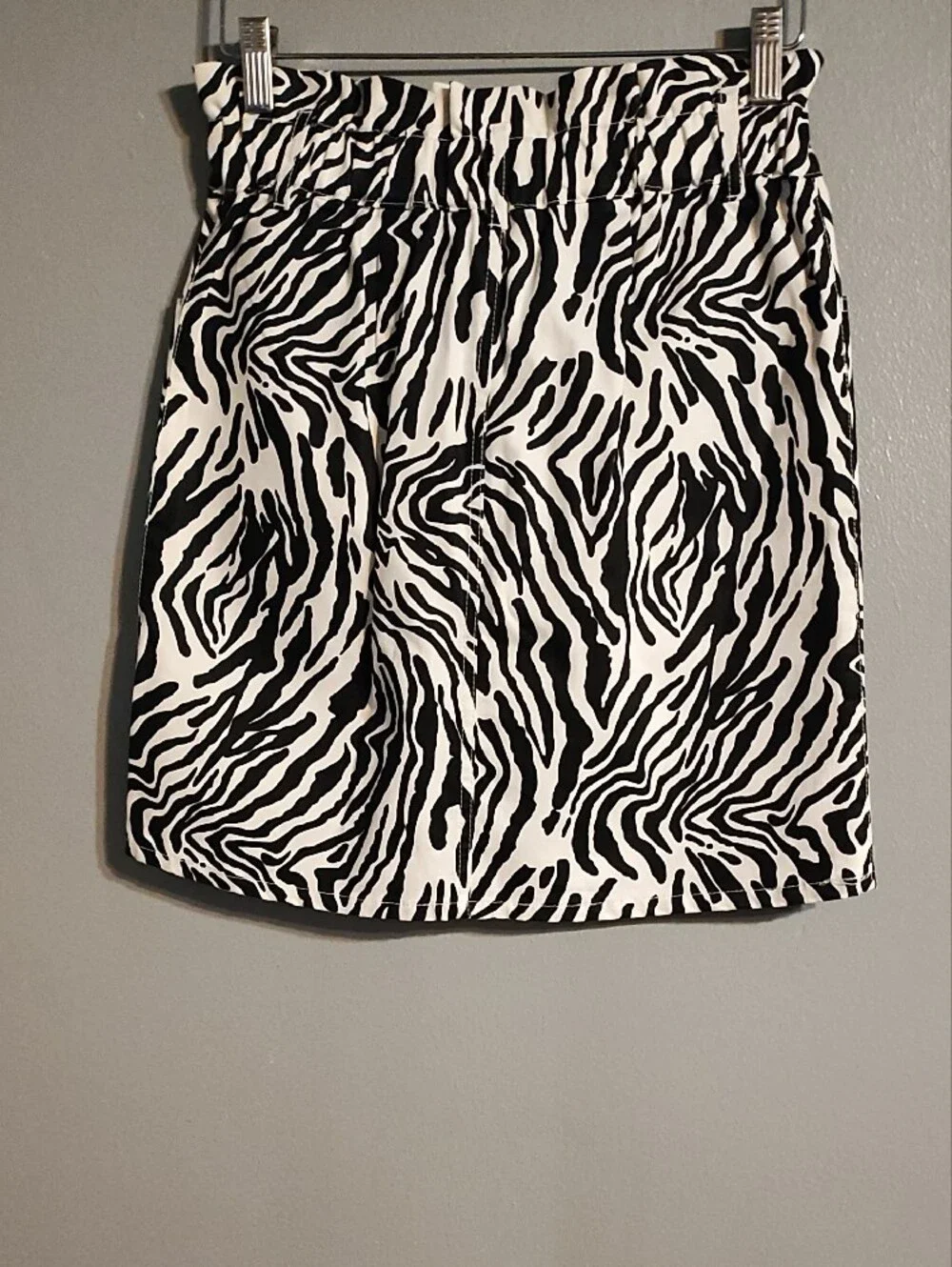 Bar III Women's Black & White Zebra Print Denim Mini Skirt